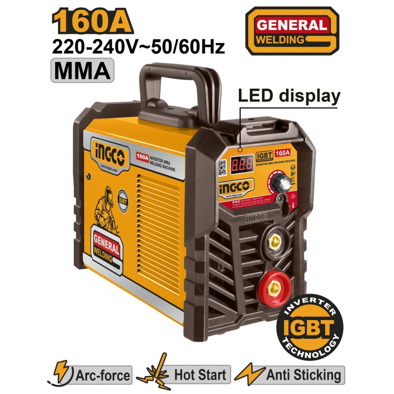 Aparat de sudură  cu invertor 160A INGCO ING-MMA16028