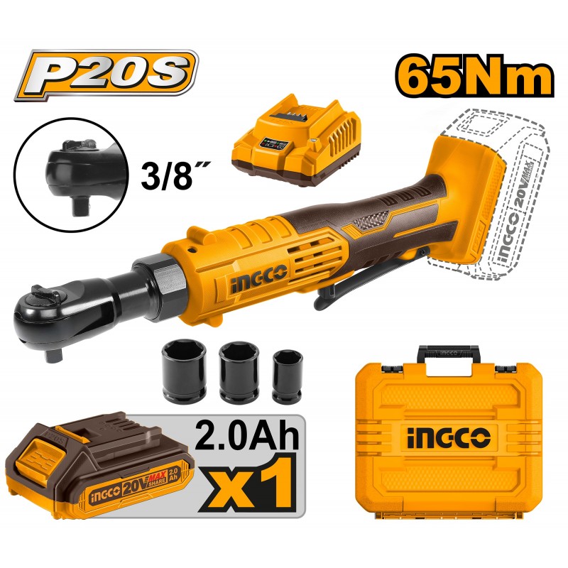 Cheie cu clichet cu acumulator 20V/1*2A INGCO CDRLI2060152