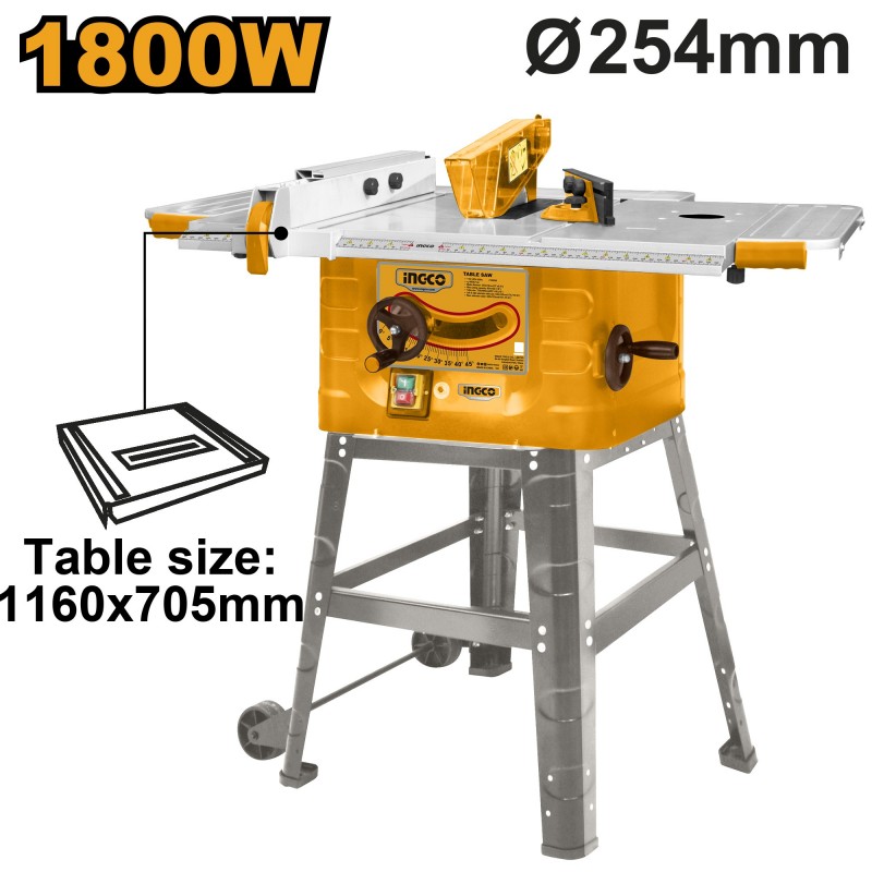 Ferestrău circular de masă INGCO 1800W 254mm TS180028