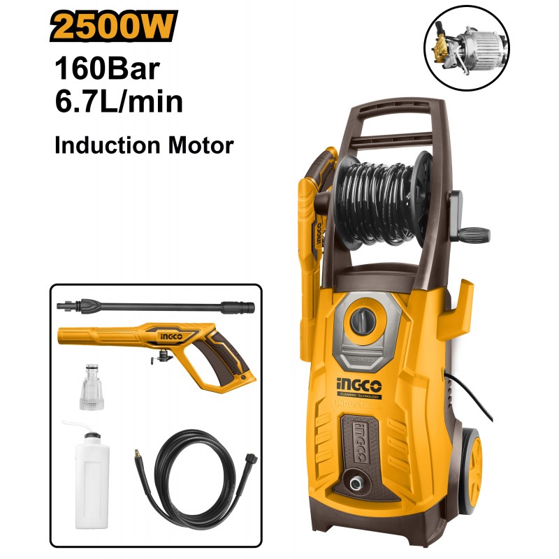 Masina de spălat cu presiune INDUSTRIAL BL Motor 2500W INGCO HPWR25008