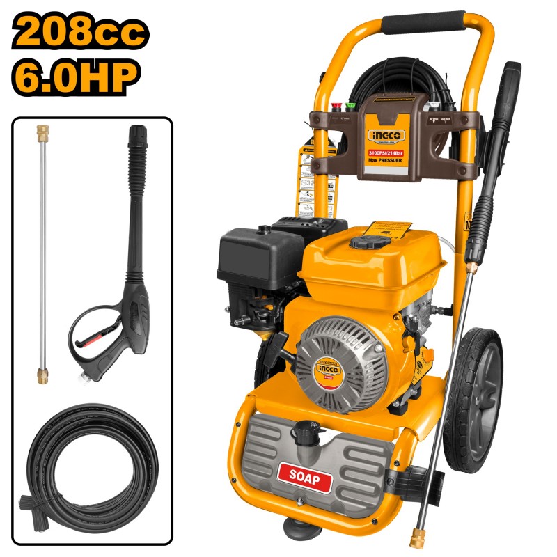 Masina de spalat cu presiune pe benzină INGCO 6.0HP 214Bar GHPW2003