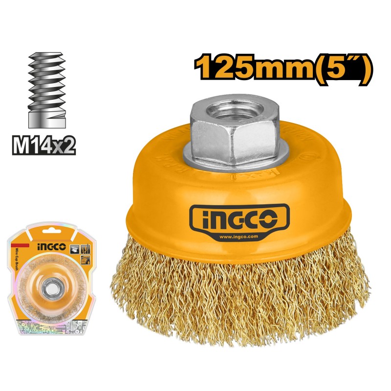 Perie cupa slefuit сu sarma  M14 D 125mm INGCO