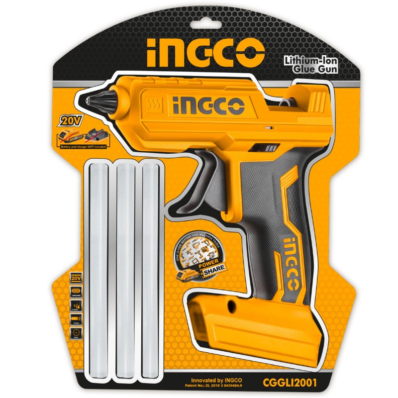 Pistol de lipit pe acumulator (fără acumulator) INGCO CGGLI2001 - imagine 3