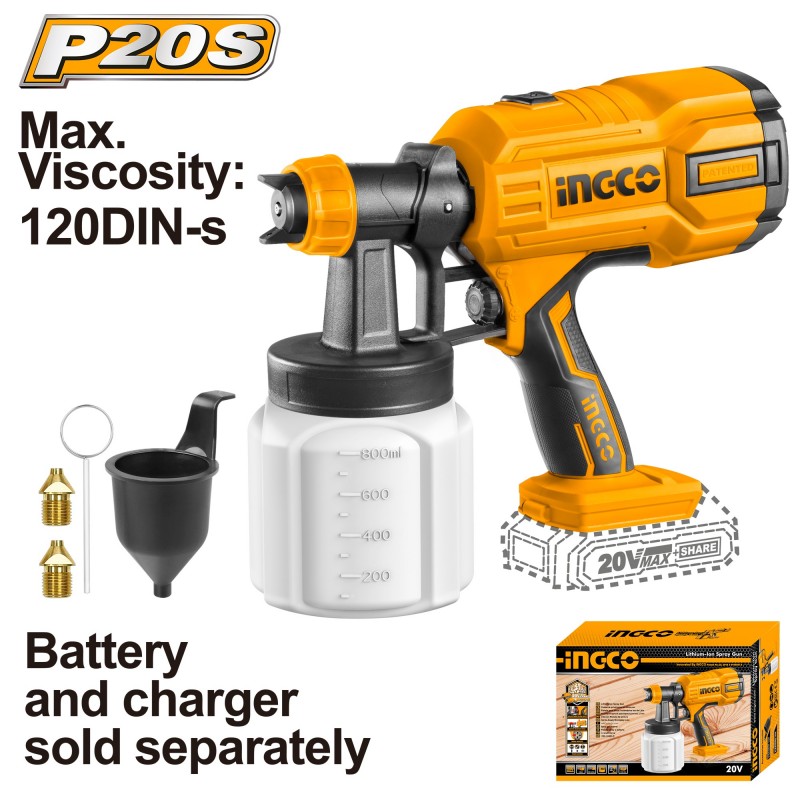Pulverizator compatibil cu acumulator INGCO CSGLI2003 20V