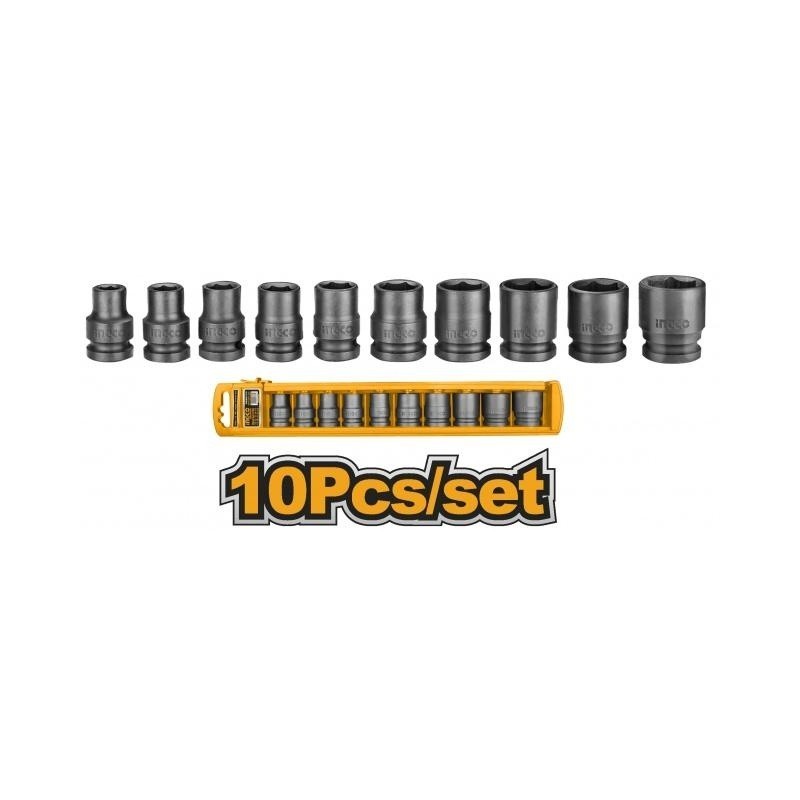 Set cap cheie tubulara pentru impact INGCO 10-24mm HKISSD12101
