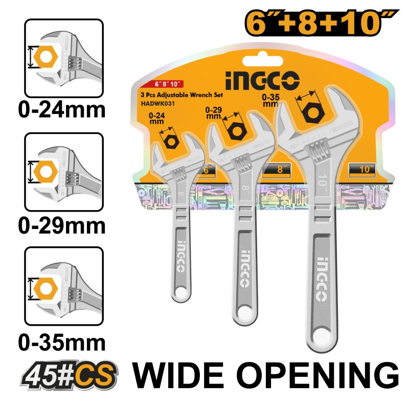 Set chei combinate  fixe 3 buc  INGCO HADWK031