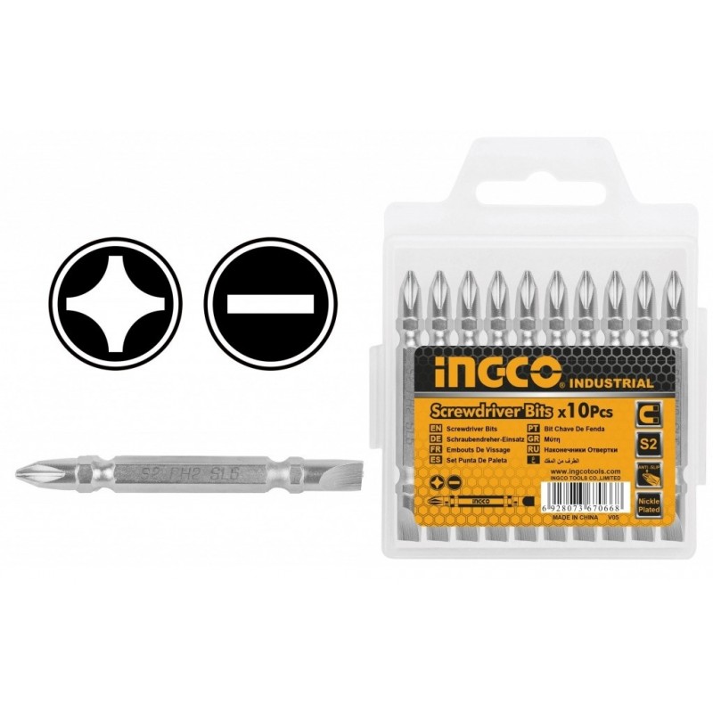 Set de biti PH2 + SL6 10 buc 65mm INGCO SDB21HL133