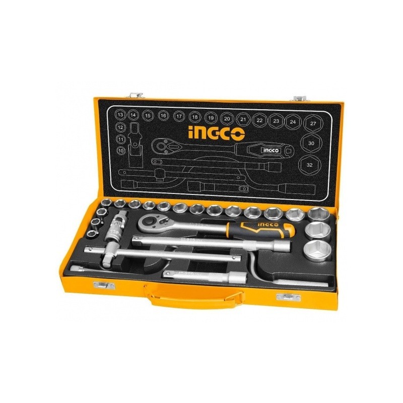Set de capuri 1/2 24 buc INGCO cu clinchet HKTS0243 INDUSTRIAL