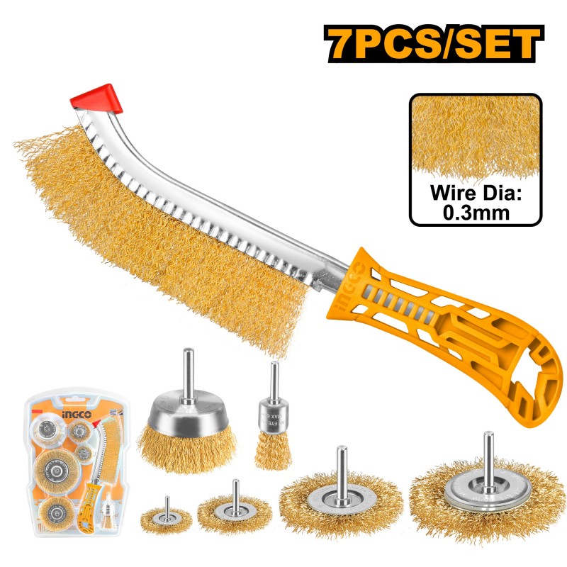 Set de perie slefuit cu sarma 7 buc INGCO WB10071
