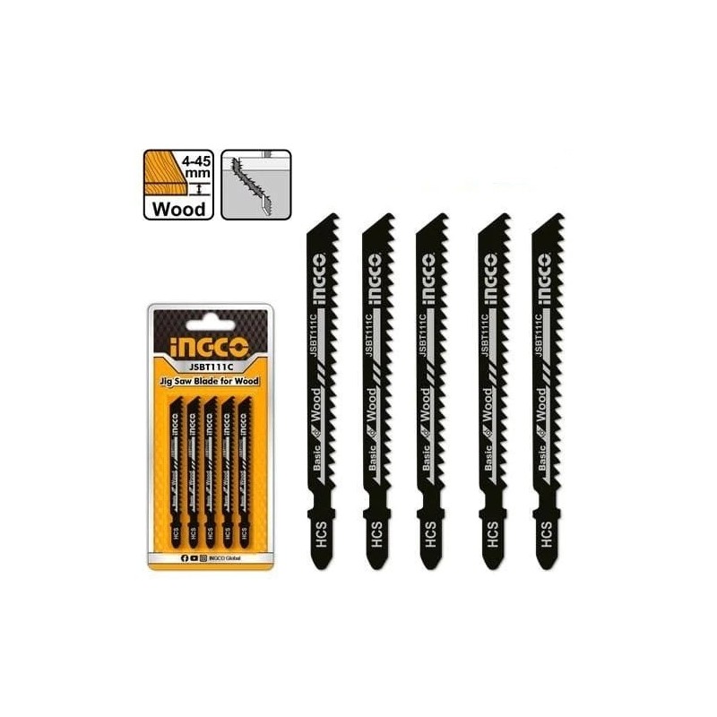 Set lama ferestrau pendular pu lemn 74mm  5buc INGCO JSBT111C